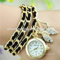 Chaîne en or 3 couches bracelet en cuir amour papillon tout type de montre-bracelet